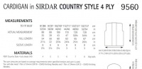 Knitting Pattern - Sirdar 9560 - Country Style 4 Ply - Cardigan